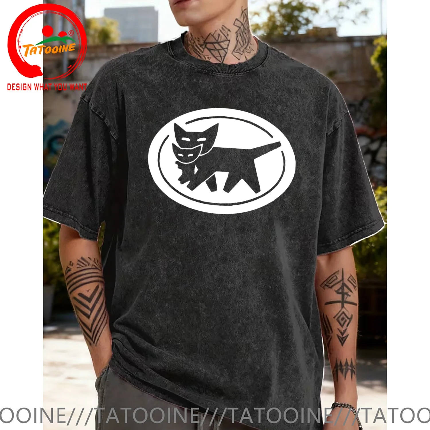 Funny Design Yamato Transport Kuroneko  Shirt Men Fashion Trendy Casual Clothing Stylish Tops Tee Shirt Leisure Tshirt Men's