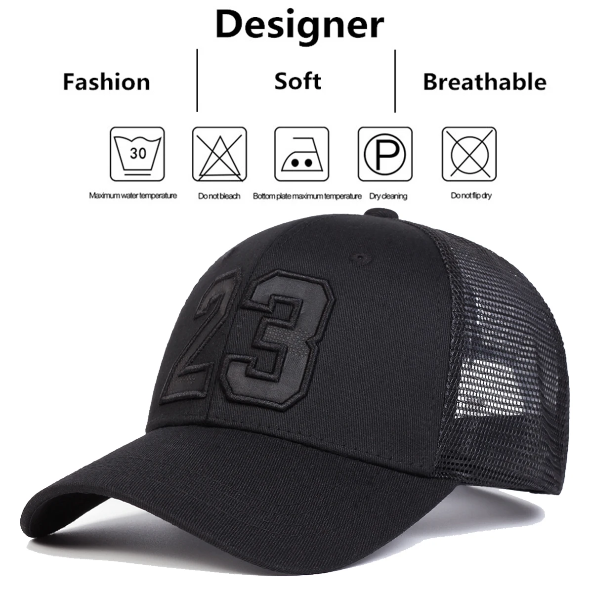 Unisex 23 Embroidery Baseball Net Caps Hip Hop Cap Spring Summer Outdoor Adjustable Casual Hats Sunscreen Hat ﻿