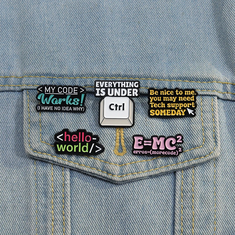 My Code Works Enamel Pins Custom Computer Code Program Brooches Lapel Badges Funny Jewelry Gift For Programmer Friends