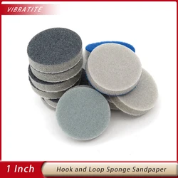 60 Pcs 1 Inch Sponge Foam Sandpaper Buffing Sanding Discs Hook and Loop Precision Grinding For Polishing Car Paint Automobile