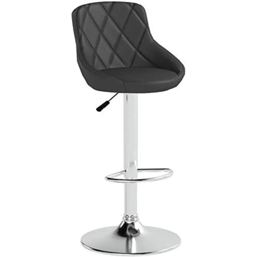 

Современный набор барных стульев, 2 шт., регулируемые поворотные табуреты с поддерживающей спинкой и подушкой из искусственной кожи