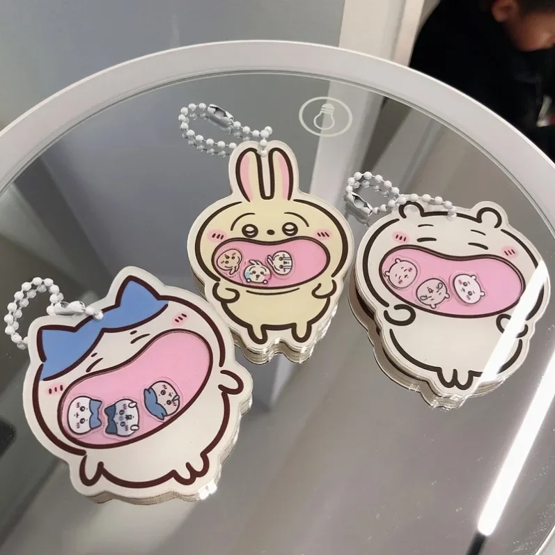 

Acrylic Shake Music Mouth Keychain Funny Cute Cartoon 치이카와 Keyring Bag Pendant Creative Rocking Toys Key Chains Gift