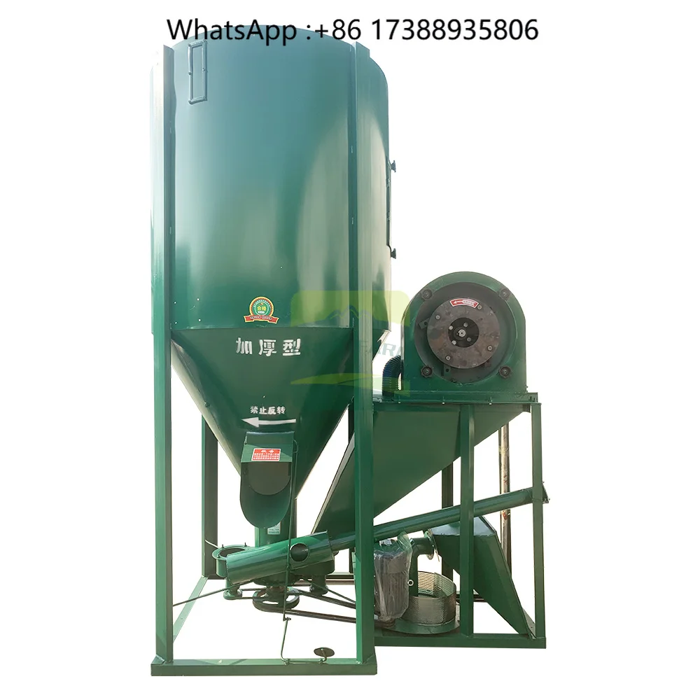 New for Stainless Steel Feed Grinder and Mixer for Small Farms Animal & Pig Feed 500KG/H Capacity