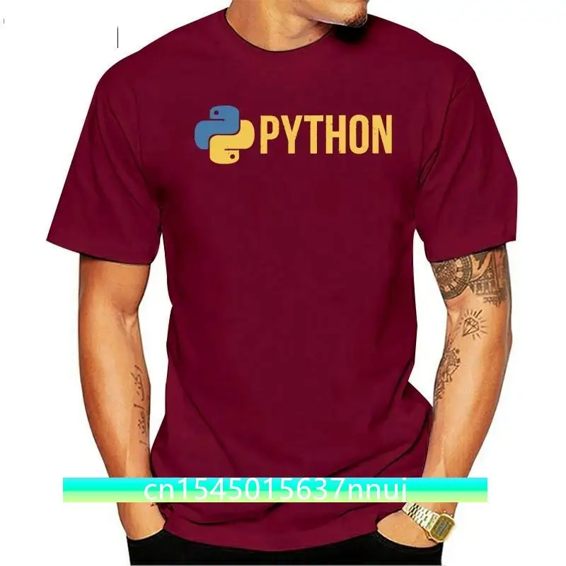 Retro Python Programmer Tee Grunge Graphic Programmer Developer Cotton T Shirt Men Short Sleeved Distressed Programming T-shirt