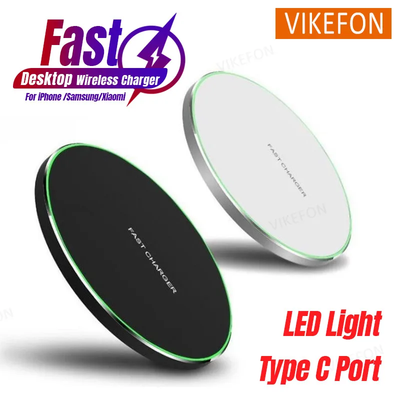 Desktop Lightweight Phone Wireless Charger Pad For iPhone 16 15 14 13 12 Pro Max Samsung Xiaomi Cell Phone Fast Charging Station