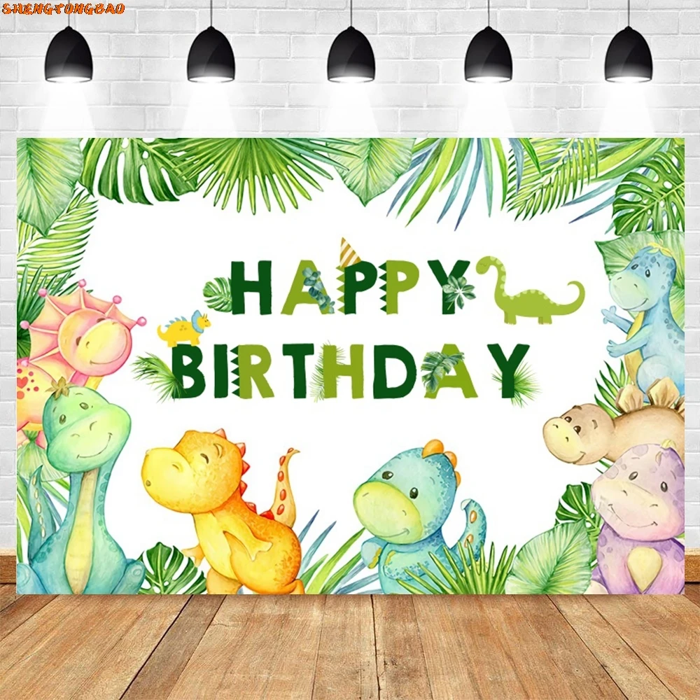 Toile de fond de photographie de thème de parc de dinosaure pour la fête d'anniversaire de garçon et de fille, accessoires de décor de douche de bébé de nouveau-né