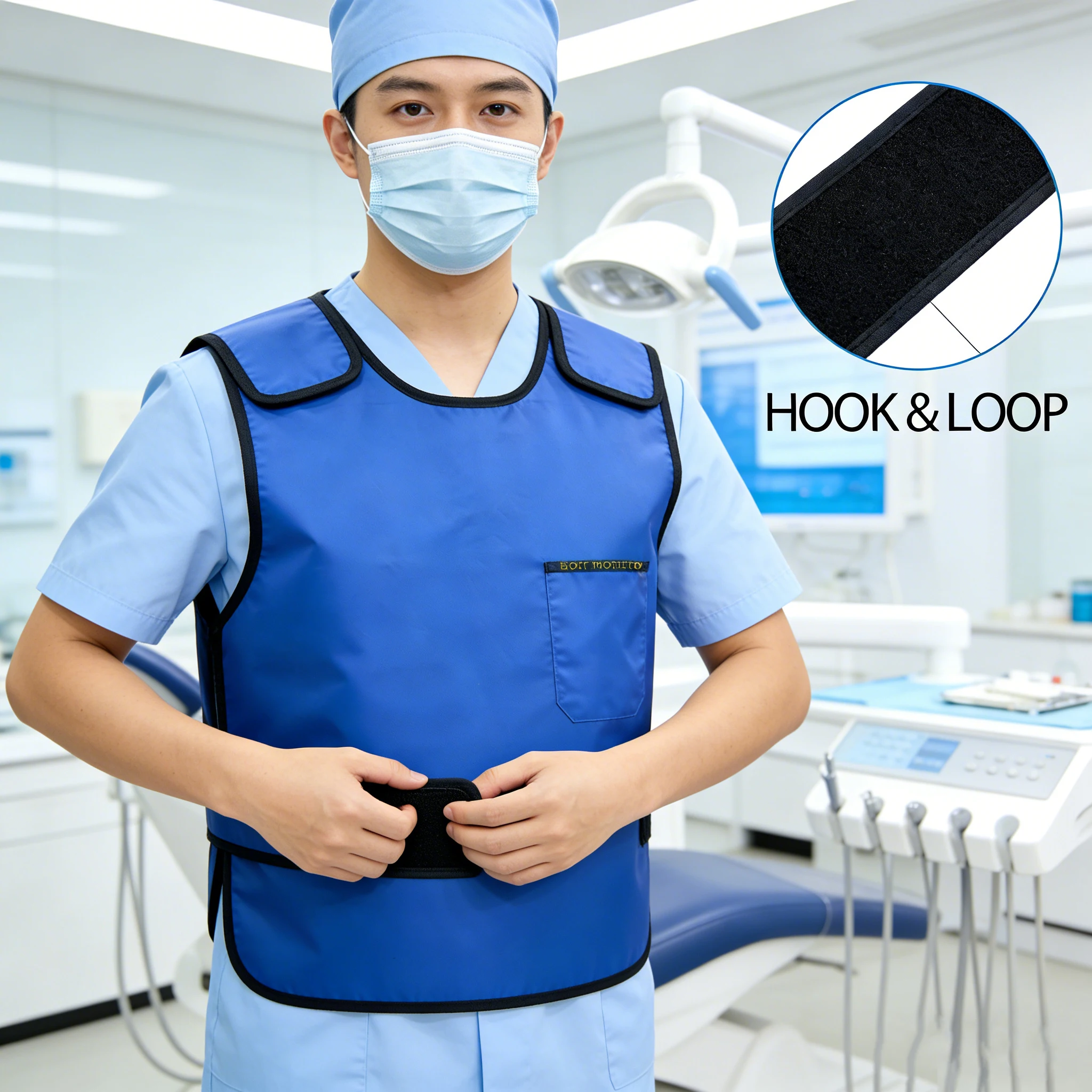 0.35Mm X-Ray Dental Radiation Protective Clothing Radiation Protection Vest Short Lead Apron High-Quality Lead Collar Cap