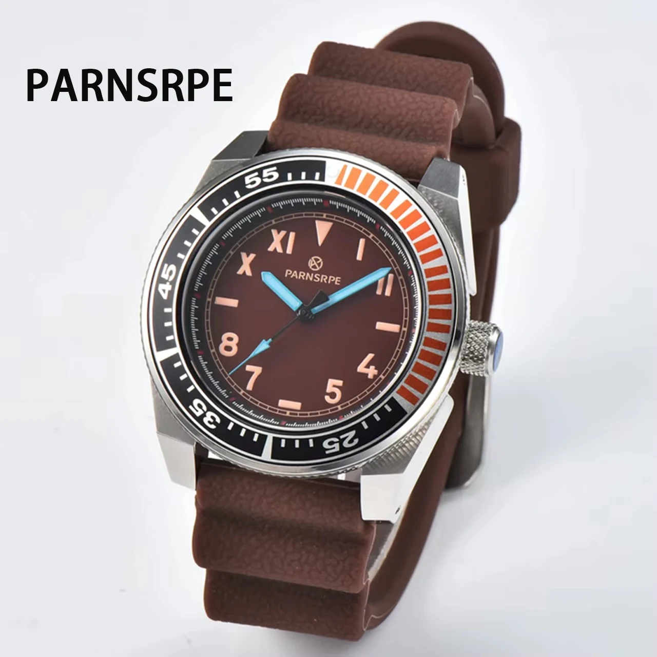 PARNSRPE NH35A 42.5mm Samurai Steel Diver, Sapphire Crystal Screw-down Crown Waterproof, Men's Casual Watch