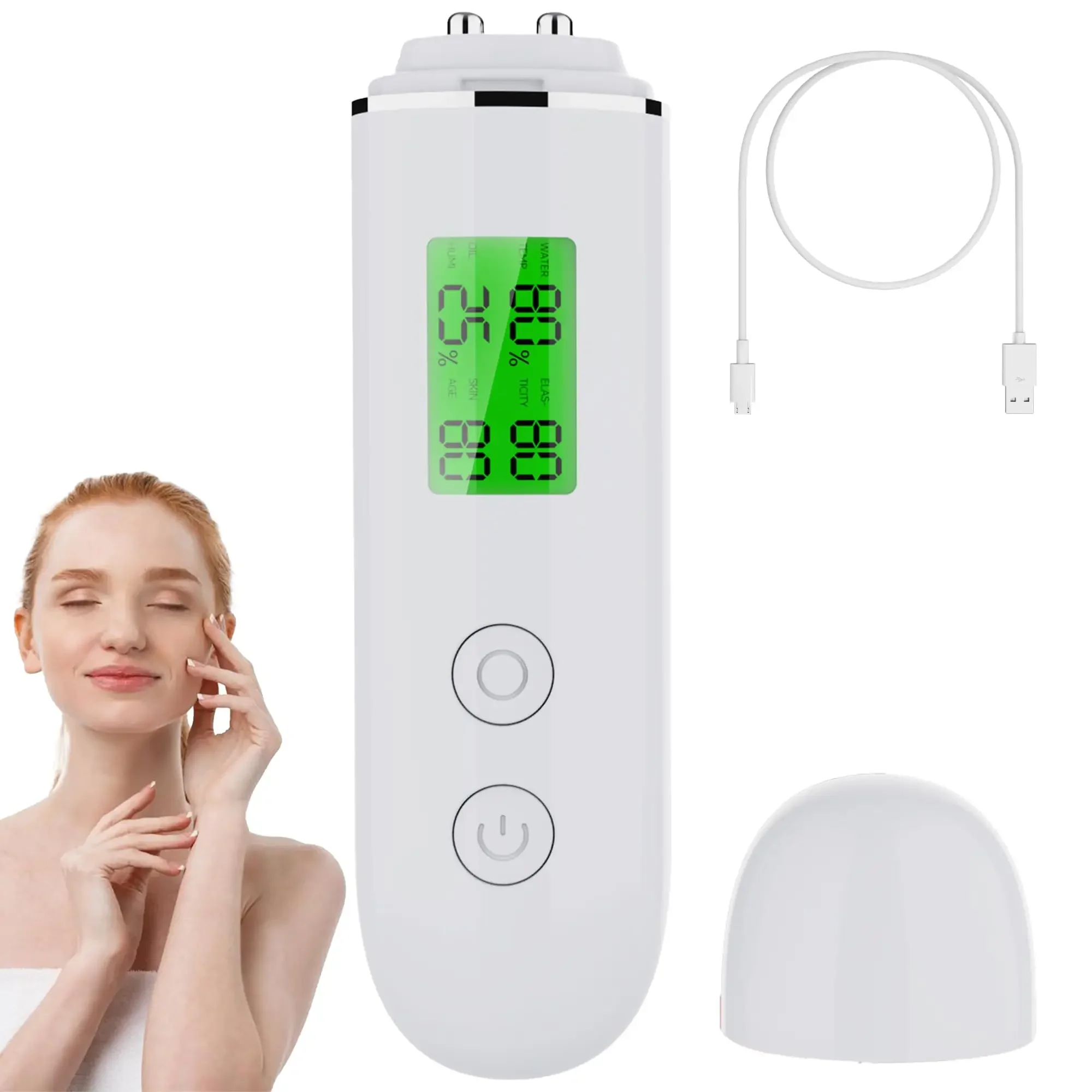 Skin Hydration Tester Monitor, Skin Analyzer For Accurate Monitoring Of Skin's Oil And Moisture Levels