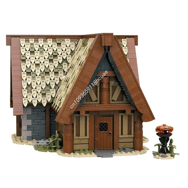 Moc Średniowieczne Wikingowie Skyrim Whiterun Breezehome Model Domu Klocki Konstrukcyjne DIY Kreatywne Klocki do Składania Prezenty Świąteczne dla Dzieci Zabawki