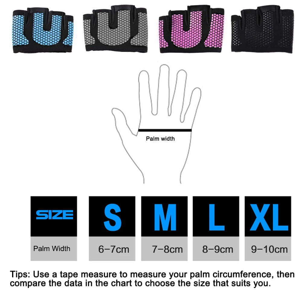 WOSWEIR-guantes de medio dedo para gimnasio y Fitness para hombre y mujer, guantes de entrenamiento para Crossfit, levantamiento de pesas, culturismo, Protector de manos