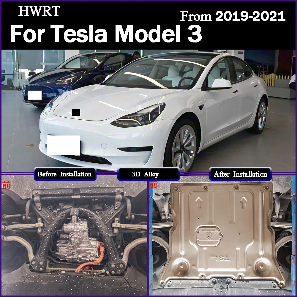 Motore Sotto La Protezione Piastra di Protezione Della Batteria Per Tesla Modello 3 2019 2020 2021 Telaio Armatura Carrello Scudo Accessorio