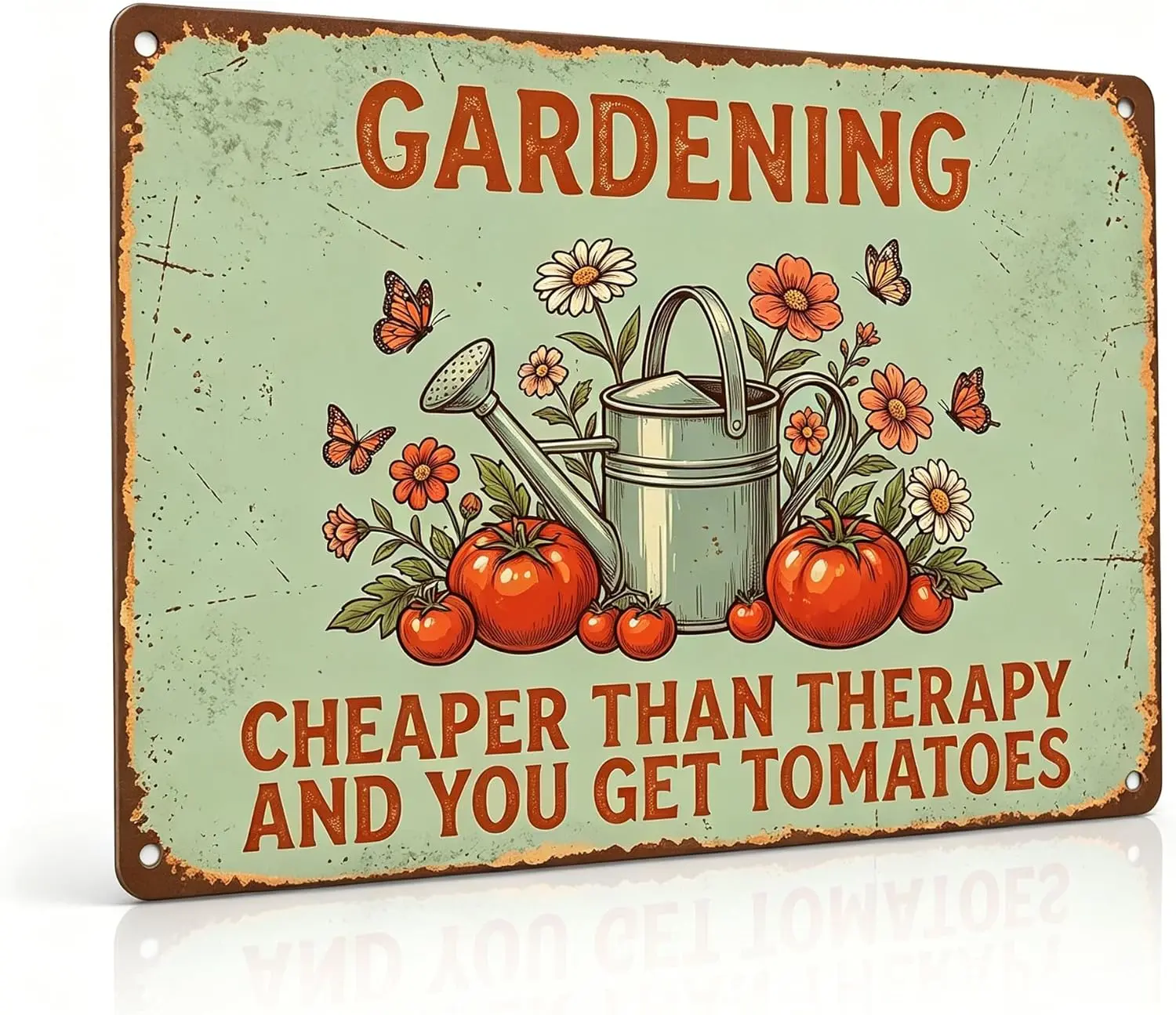 RMMNHLNC Funny Gifts, Vintage Signs, Gardening Cheaper Than Therapy Garden Decor, Waterproof Aluminum Metal Wall Decor For Cartoon Anime