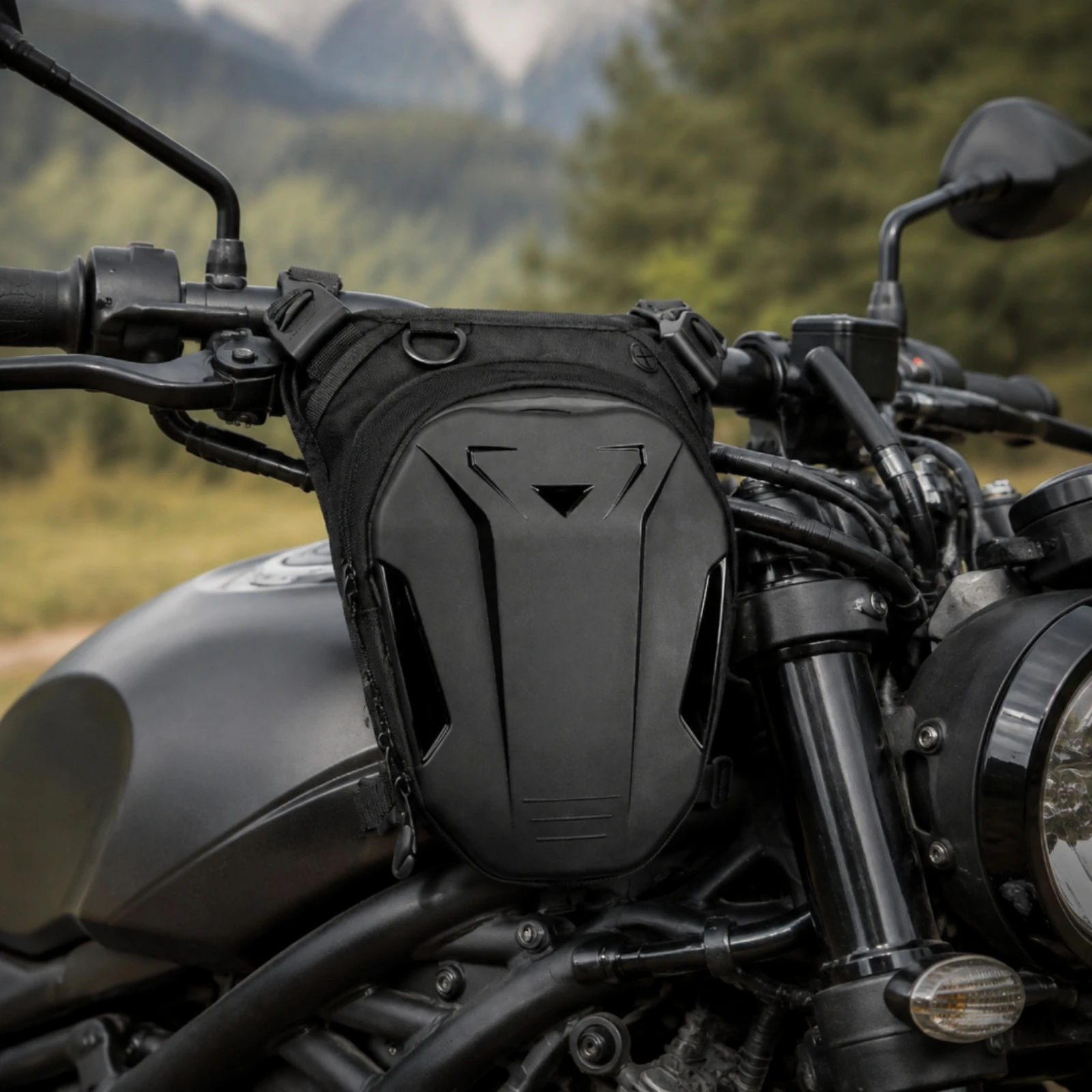 PU Motorcycle Motorcyclist Bag Adjustable Expandable Thigh Pouch for Commuters, Everyday Hands-Unrestricted Use, Outdoor Travel