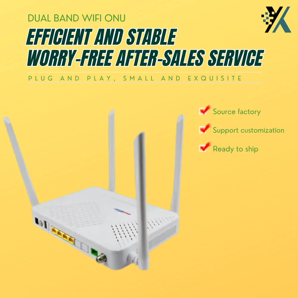 XPON ONU GEPON Dual-Band WIFI 2.4G/5.8G Multi-SSID, CATV RF OUT 4x1G Ports TR069 IPv4/IPv6 FTTH Fiber Optic Equipment