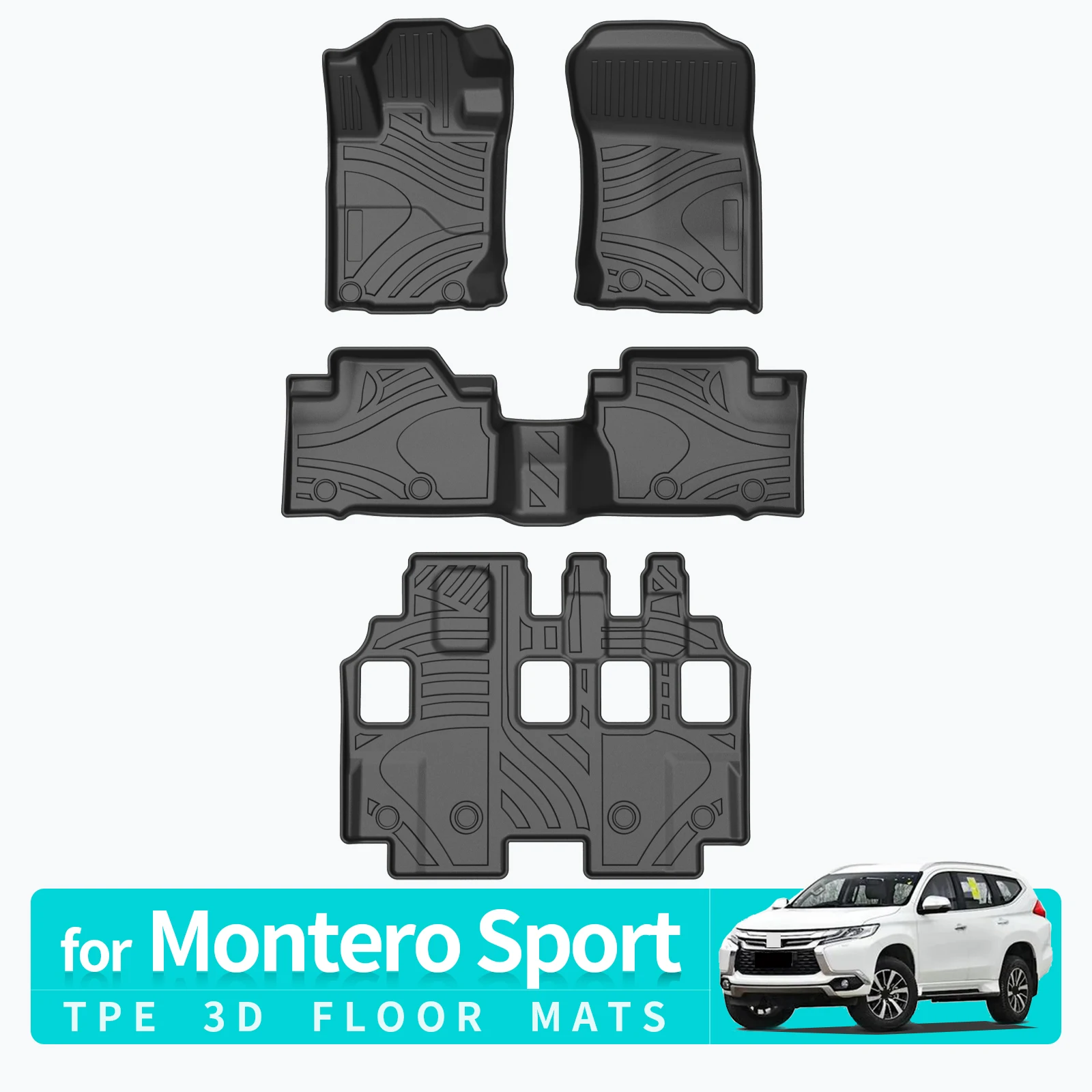 

Trunk Backrest Pad TPE for Pajero Sport Montero Sport 2015-201 Car Floor Mats