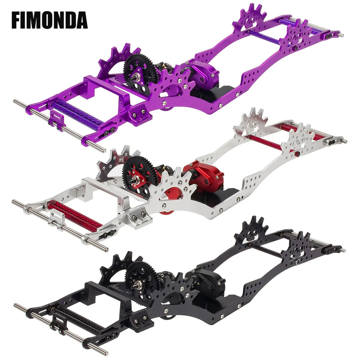 Zestaw podwozia LCG ze stopu aluminium Szyny ramy CMS Serwo Panhard Mount do 1/10 RC Rigs Crawler Capra SCX10 II Axle Comp Builds DIY