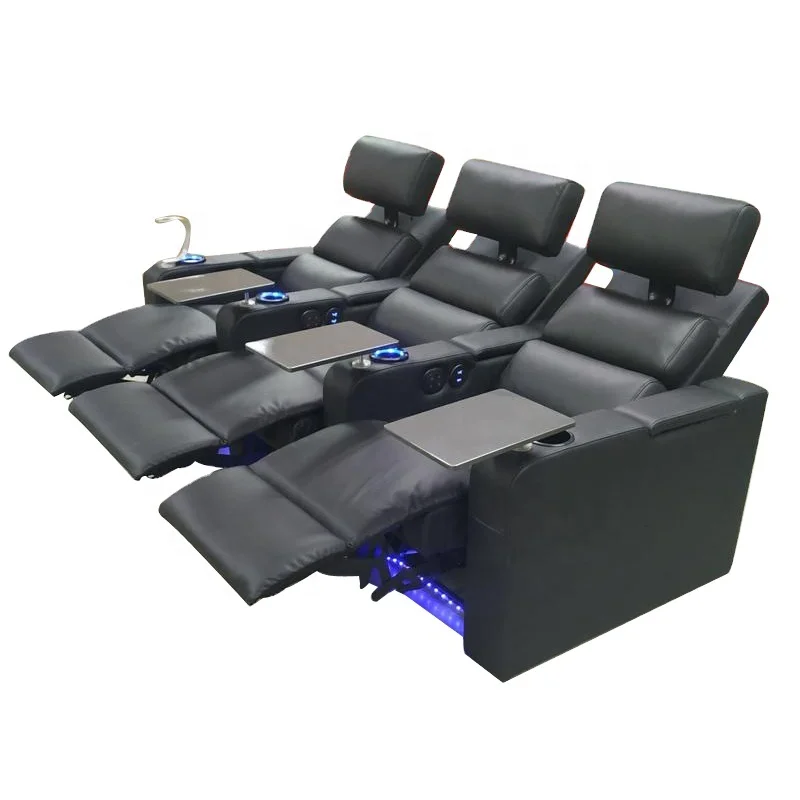 Electric Chairs Theater Power Recliner Seat Home Theater Furniture Electric Recliner Sofa Leather With Phone Charger