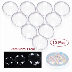 10Pcs Christmas Balls Plastic Clear Flat Ball Home Decor Wedding Candy Christmas Gifts Box 7-11cm Xmas Decoration 2023 New