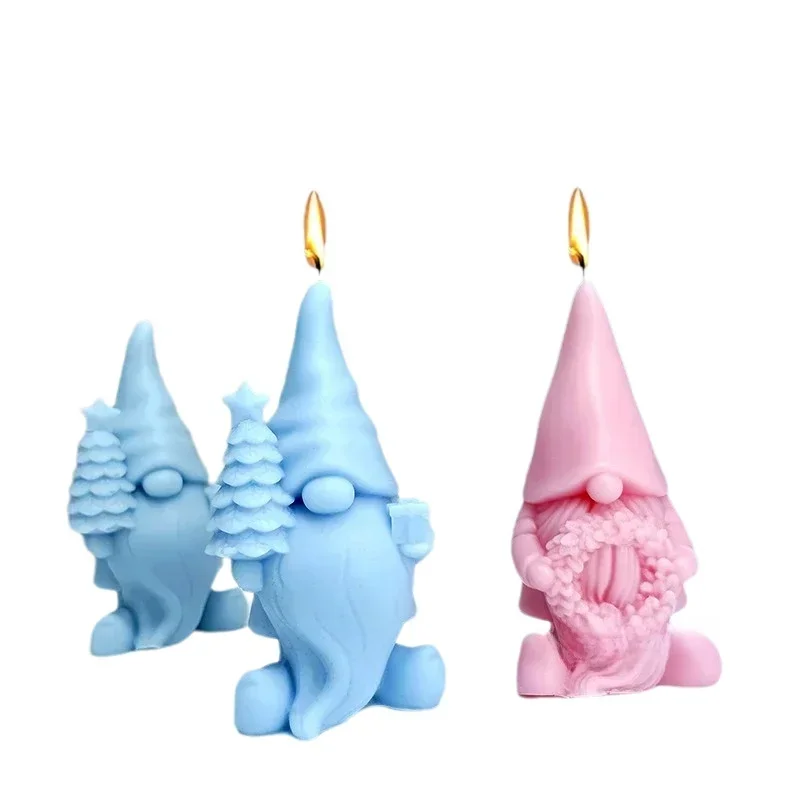 3D Umarmt Girlande Zwerg Silikon Kerze Form Weihnachtsbaum Alter Mann Gips Harz Seife Machen Werkzeuge Hause Dekoration Handwerk