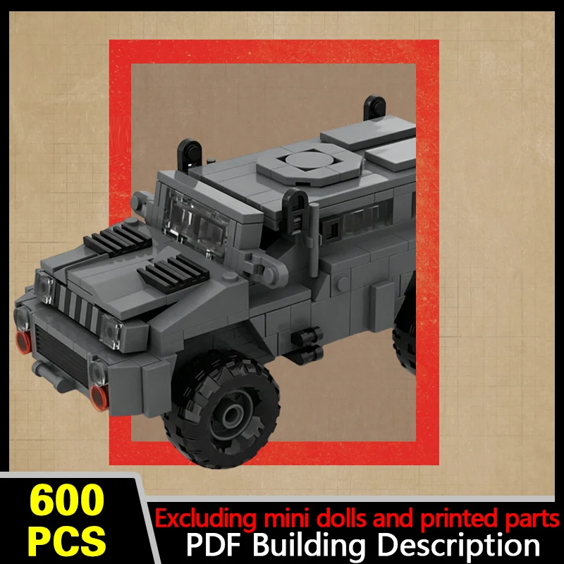 Mine-Resistant Armored Vehicle Model MOC Building Bricks War Equipment Modular Technology Gifts Holiday Assemble Children Toys