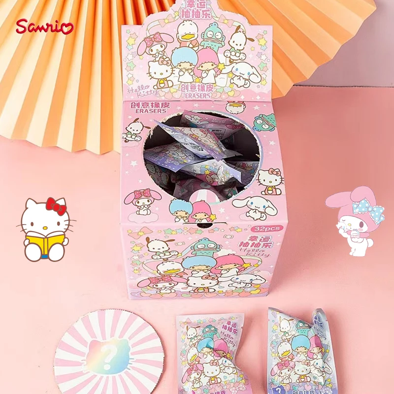 Sanrio Kawaii Hello Kitty  Cute Eraser Stationery Eraser Boxed Eraser for Students School Supply Gifts 1 random