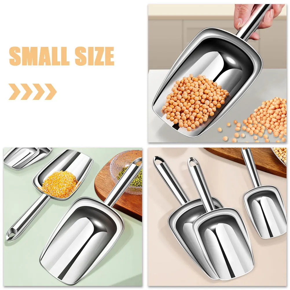 

Heavy Duty Stainless Steel Rice Shovel Food Flour Scoop Kitchen Grain Spoon For Ice Candy Nuts Beans Dessert Shop Restaurant
