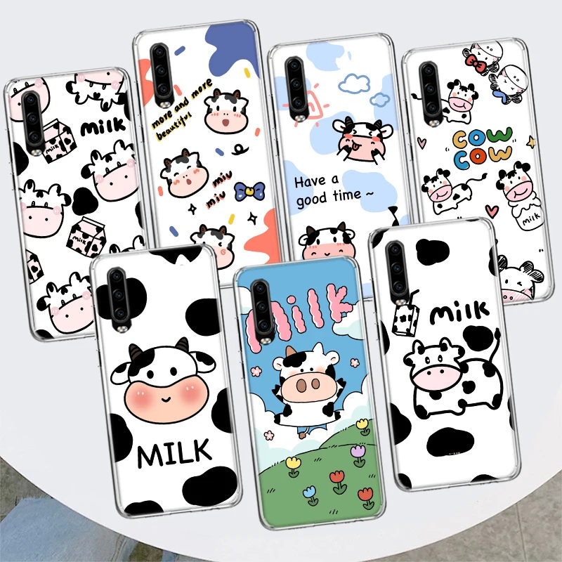 Cute Dairy Cattle Cow Speckle Cover Phone Case For Huawei P30 P20 P10 P40 P50 Pro Mate 20 40 30 10 Lite Popular Fundas Art Gift