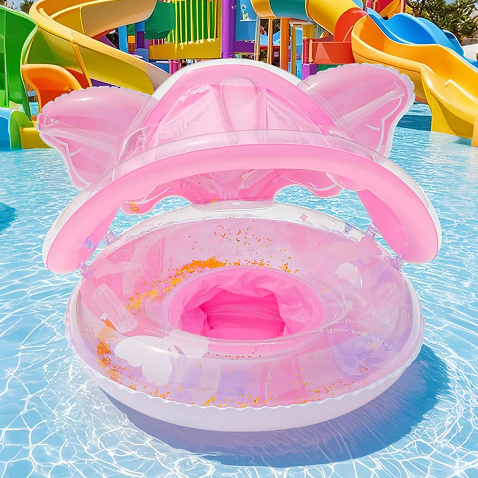 Baby Float Sonnenschutz Baby Baldachin Pool Float Schmetterling Form Lounge Matte Boot Wasser Stuhl Für Spielen Im Freien Schwimmen See