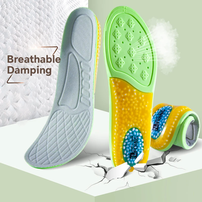 Sports Insoles for Shoes 5D Massage Soft Deodorant Breathable Shock Absorbant Cushion Running Insoles For Feet Men Women