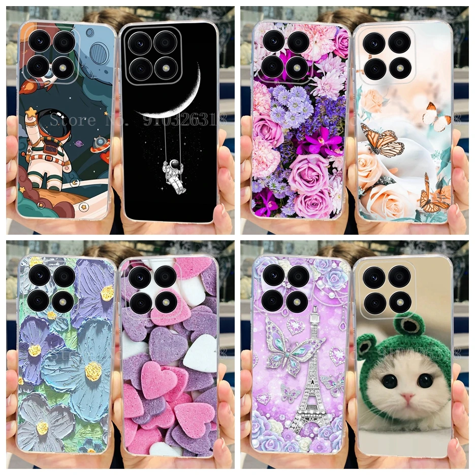 Onur için X8a Kılıfı 2023 Yeni Moda arka kapak Onur X8a Şeffaf Silikon Yumuşak Ince telefon kılıfı Onur X8A X 8a Fundas Tampon