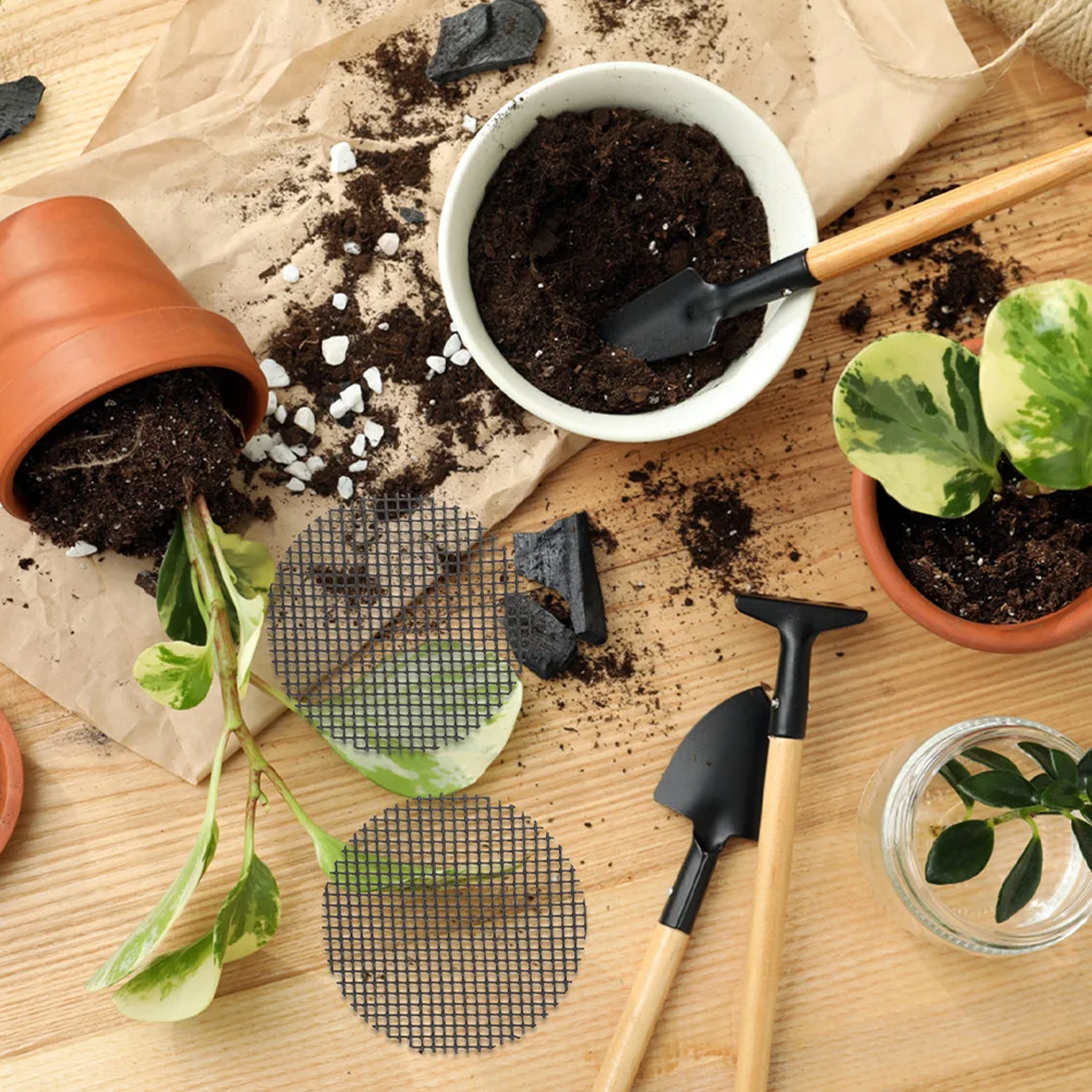 

20pcs Plant Pot Bottom Net For Flowerpot Mesh Pads Bonsai Drainage Pad Garden Planter Insert Mat Plastic Filter Base Cushion