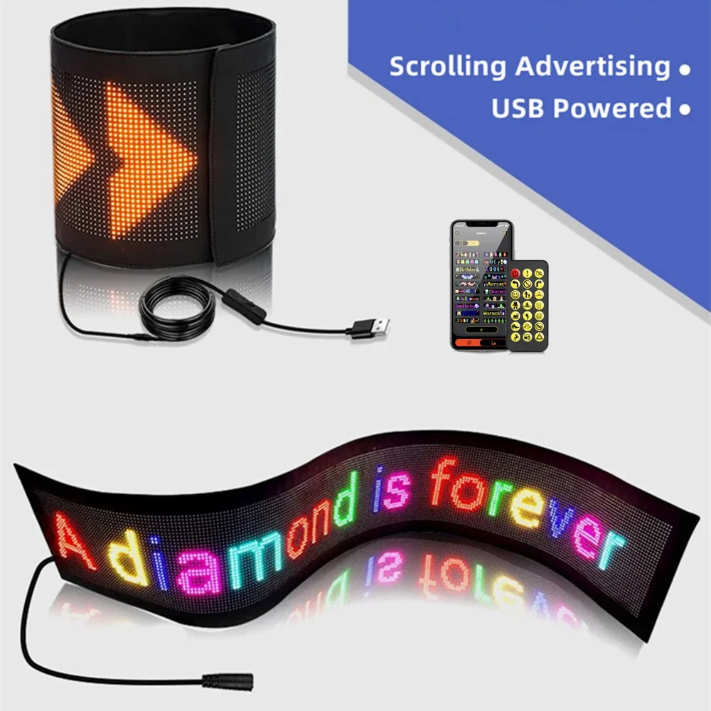 1/2Pcs Auto Scrolling Subtitle Display USB Programmable Addressable RGB Logo Lamp Devil's Eye DIY Animation Screen Bluetooth