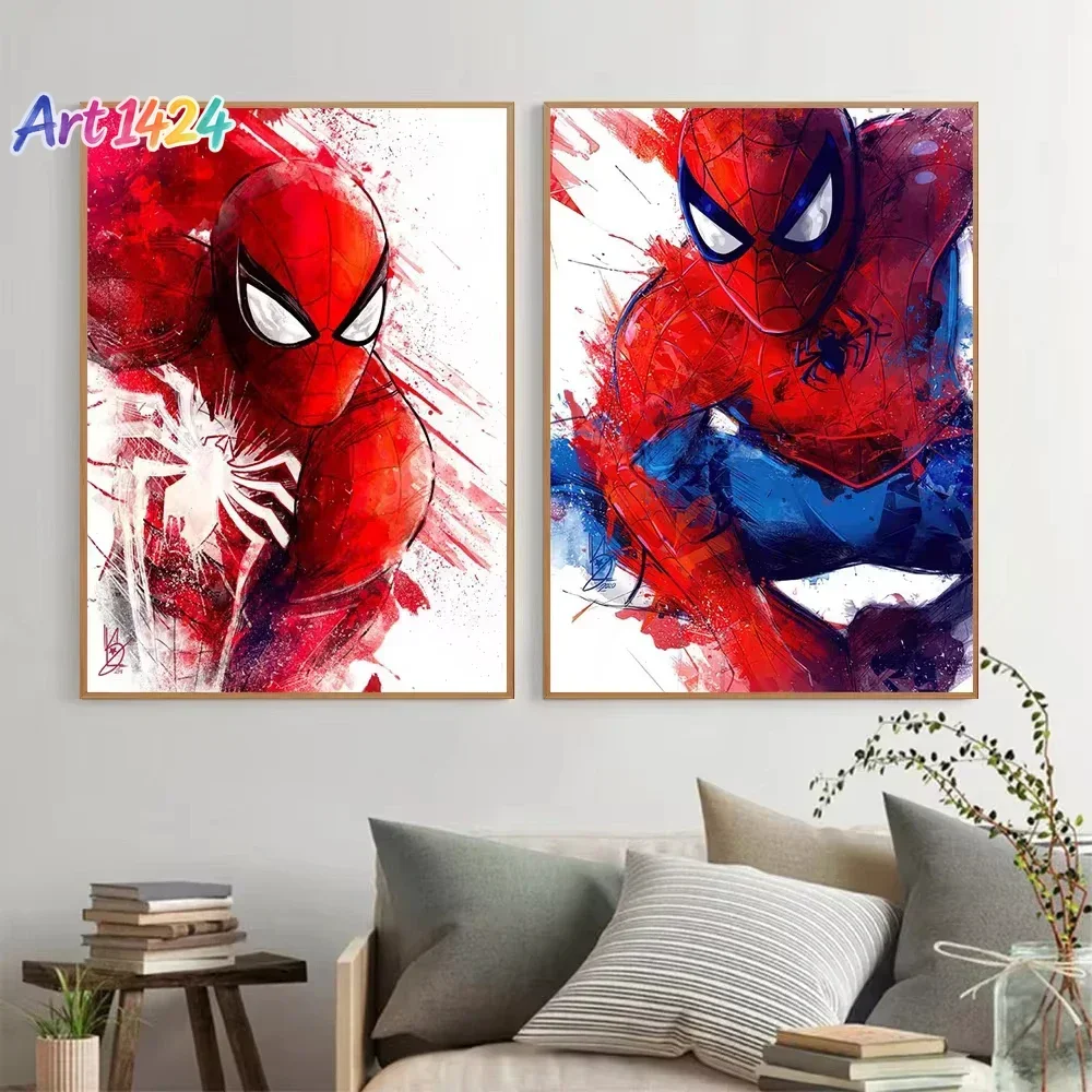 Modern Marvel Movie Watercolor SpiderMan Superhero Canvas Posters Home Wall Art Painting Print Picture Room Decor Murals