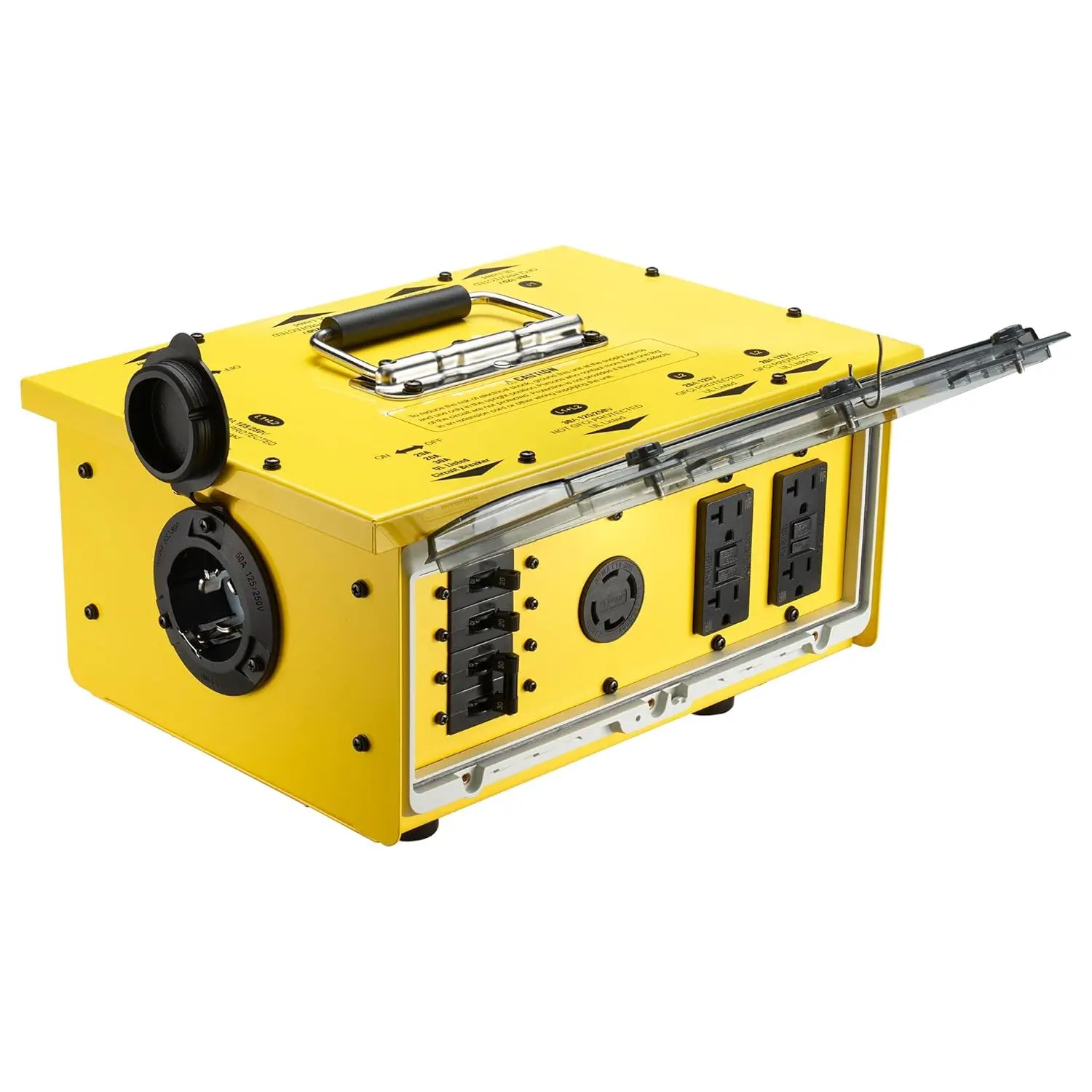 

Мощный распределительный щиток на 50 А – 125/250 В, вход SS2-50P, водонепроницаемость IP67, (8) розеток GFCI 20А 5-20R и (2) розетки Lo 30А