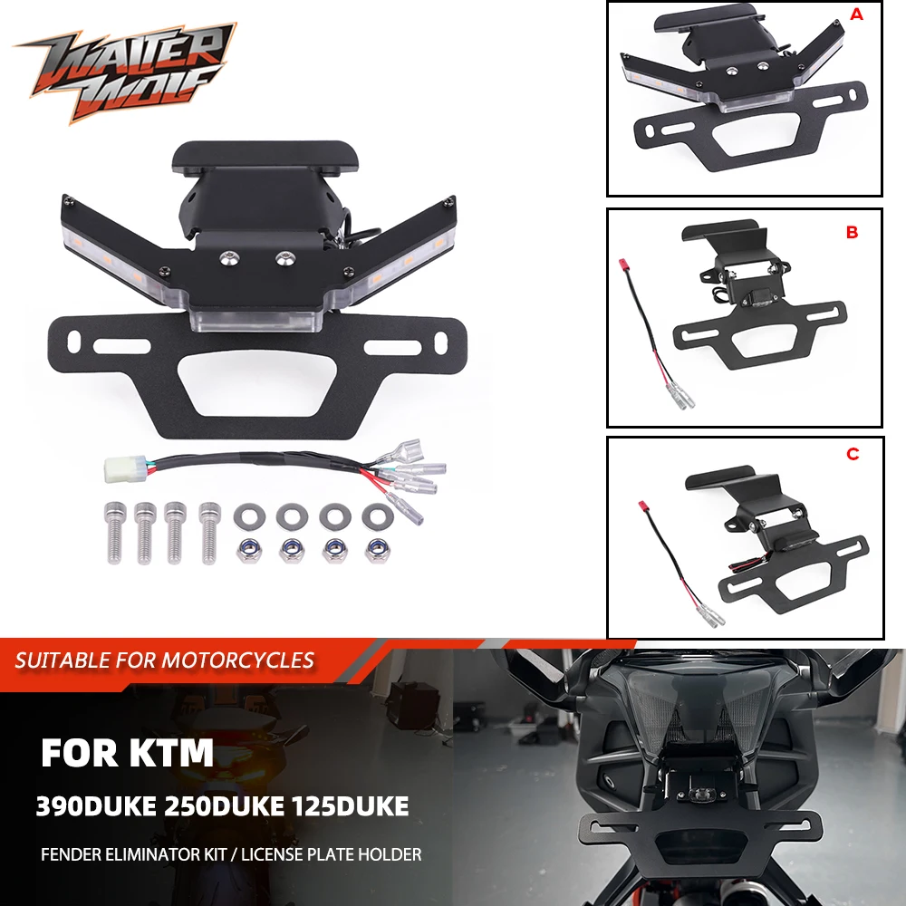 

2025 Motorycle Adjustable Rear Tail Tidy Fender Eliminator Kit License Plate Holder For 125 250 390 Duke 390Duke 250Duke 125Duke