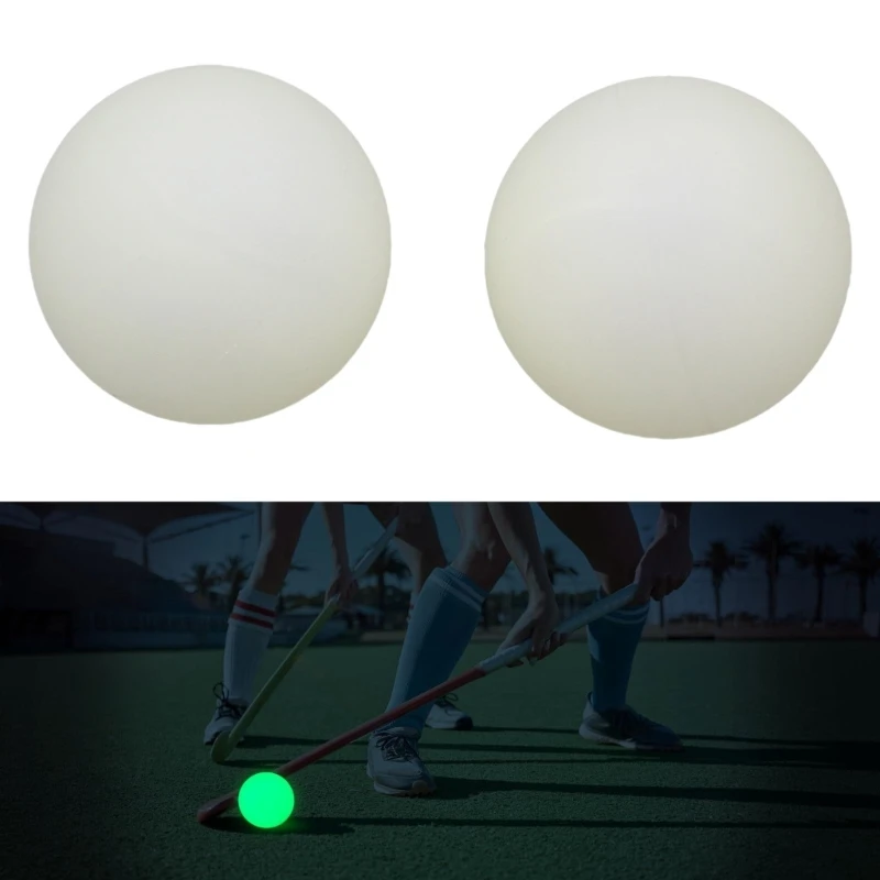 2Pcs Street Hockey Balls Glow in Dark Ice Hockey Balls Glowing Roller Hockey Pucks for Night Hockey Training Practice Tool