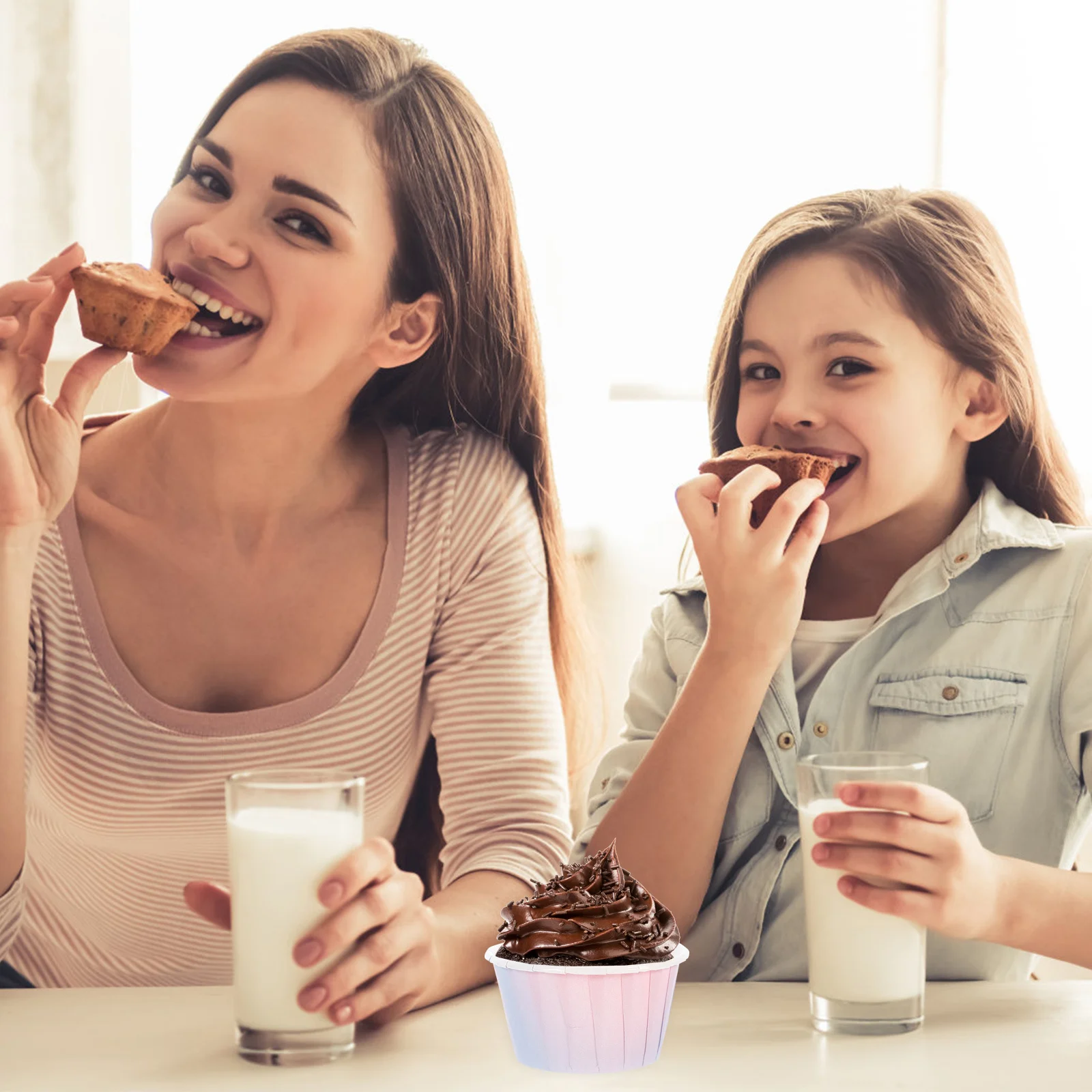 

50Pcs Gradient Color Cake Cups Safe Paper Material Small Baking Muffin Cupcake Holders Decorative DIY Heat Resistant Paper Cups