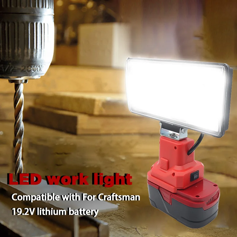 Imagem -02 - Led Alarme Luzes de Trabalho Lanterna Elétrica Tocha Spotlight Lâmpada do Carro para Craftsman 19.2v Lítio Níquel um Mais Bateria C311375 11376