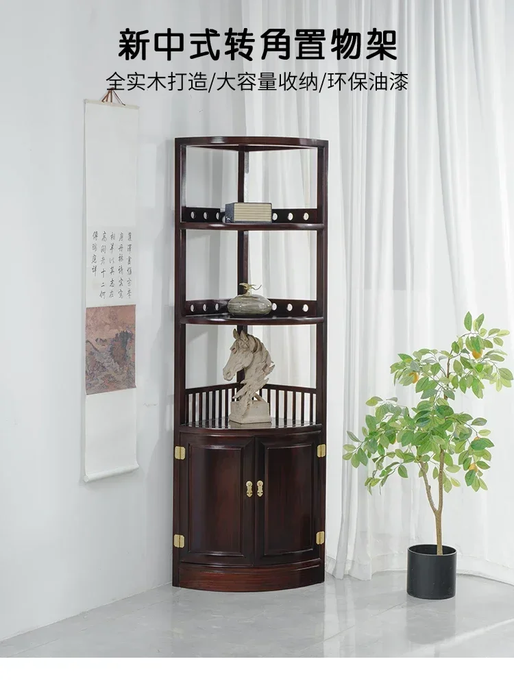 A  Mahogany Corner Cabinet Black Sour Wood Chinese Triangle Cabinet   Solid Wood Dining Room Wine Cabinet