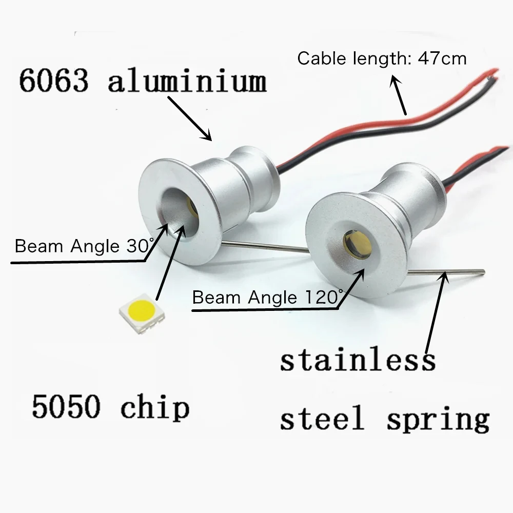 Imagem -05 - Diodo Emissor de Luz Interna do Ponto Dc12v 1w Mini Teto Quarto Interior Downlight Gabinete Lâmpadas Ip65 à Prova Dspotlight Água Spotlight com Transformador