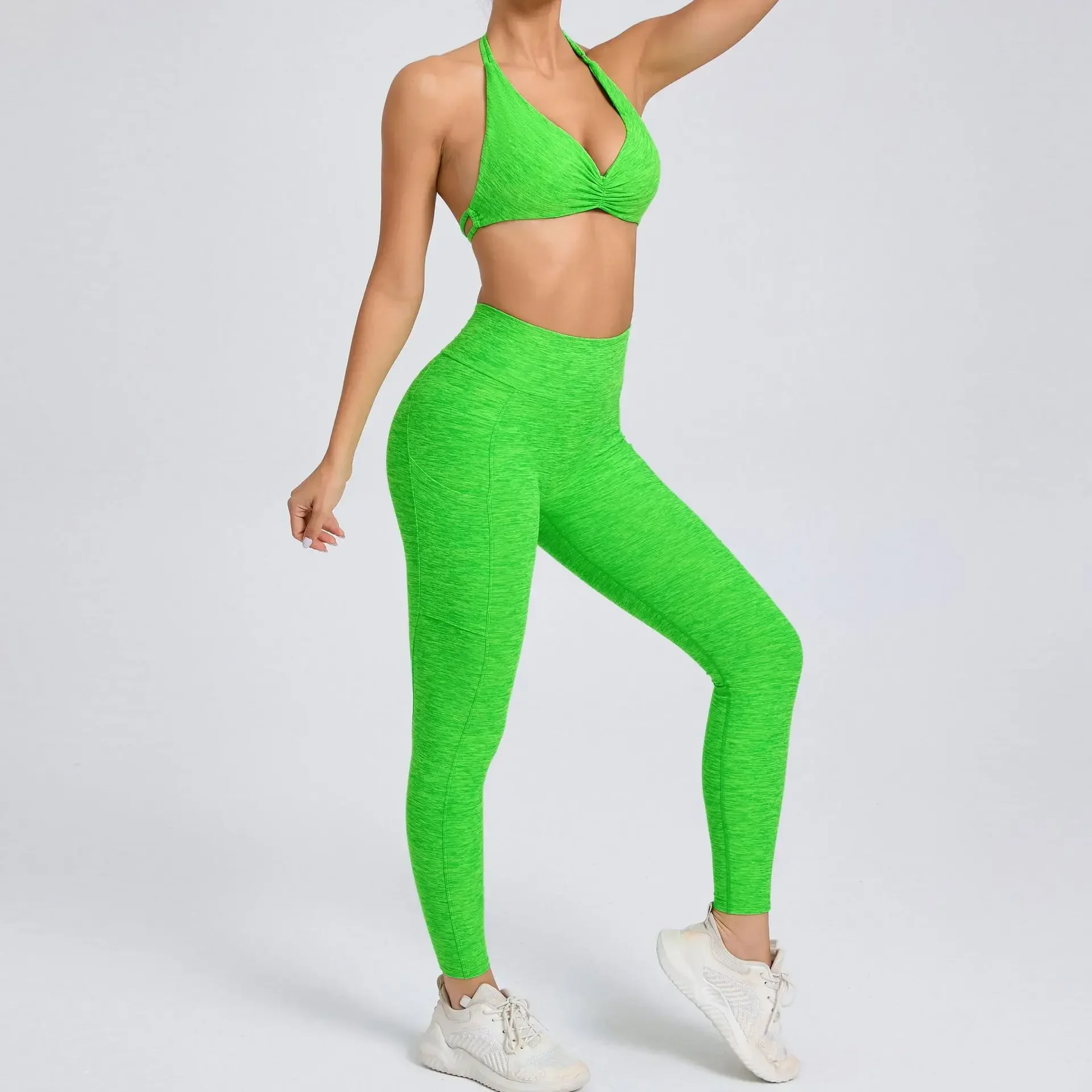 Sexy 2PCS Yoga Set Gym Suits with Shorts Crop Top Sports Bra Women Tracksuit Shorts 2 Pieces Running Clothing Fitness Clothing