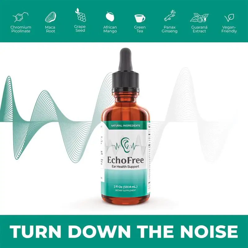 

EchoFree-100% Natural-20-in-1 Liquid Formula for EarWellness-With Chromium Picolinate, Ginkgo Biloba &GABA