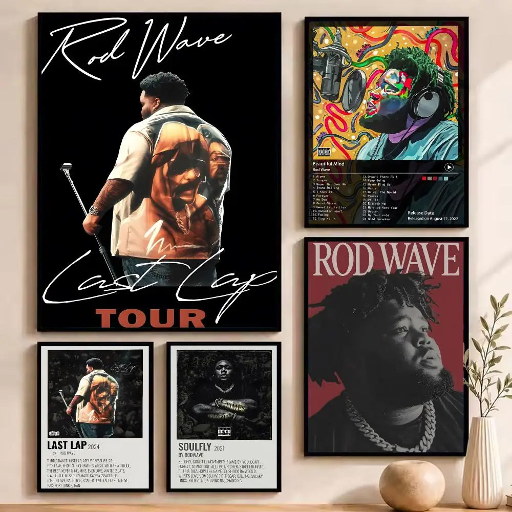Rapper Singer R-Rod Wave Poster Durable Painting Canvas Poster Wall Hanging Home Interior Decoration Art Mural Gift