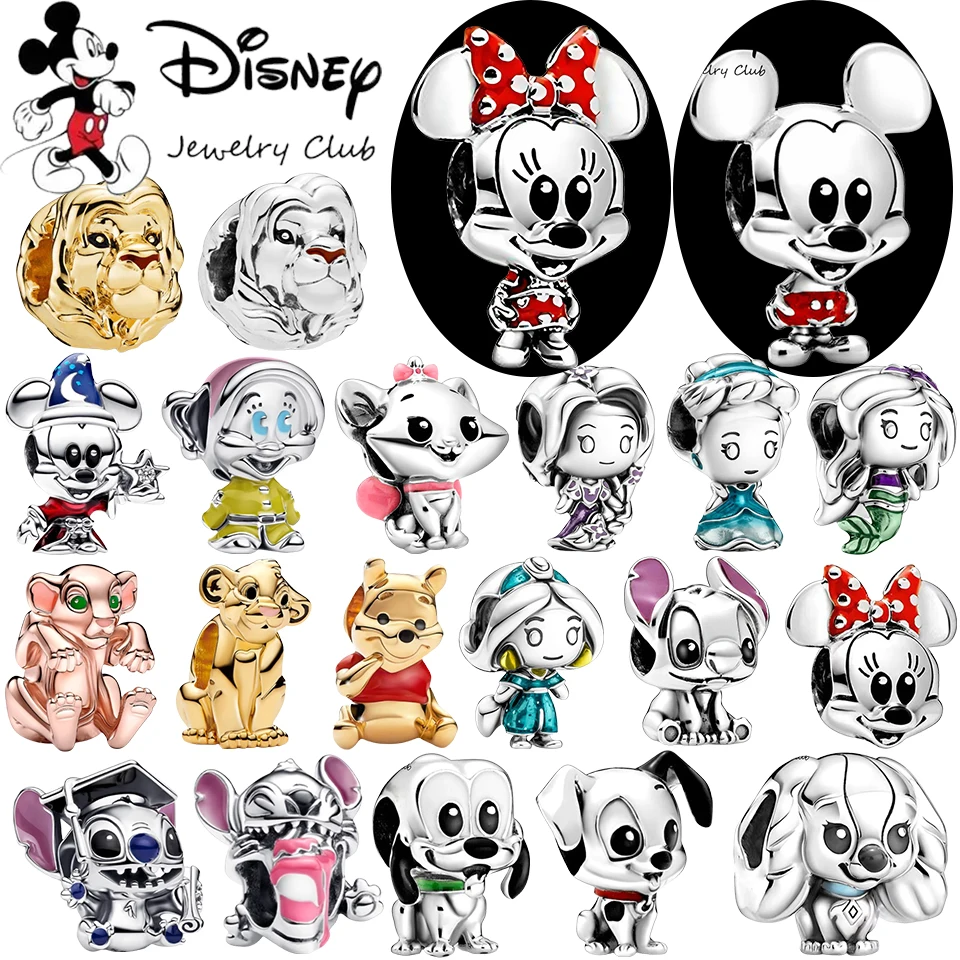 

Fit Original 925 Silver Disney Princess Mickey Minnie Beads Charm Bracelet