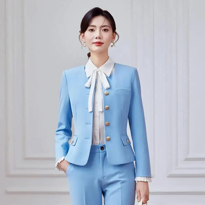 Elegant Styles Formal Women Business Suits Office Ladies Pantsuits with Blazer and Pants Professional Career Trousers Set
