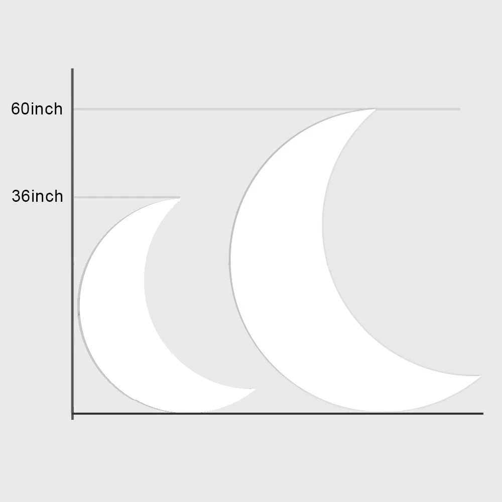 36/60inch Large Moon Backdrop White Apricot Moon Cloud KT Board Birthday Baby Shower Wedding Party Background Decoration Props