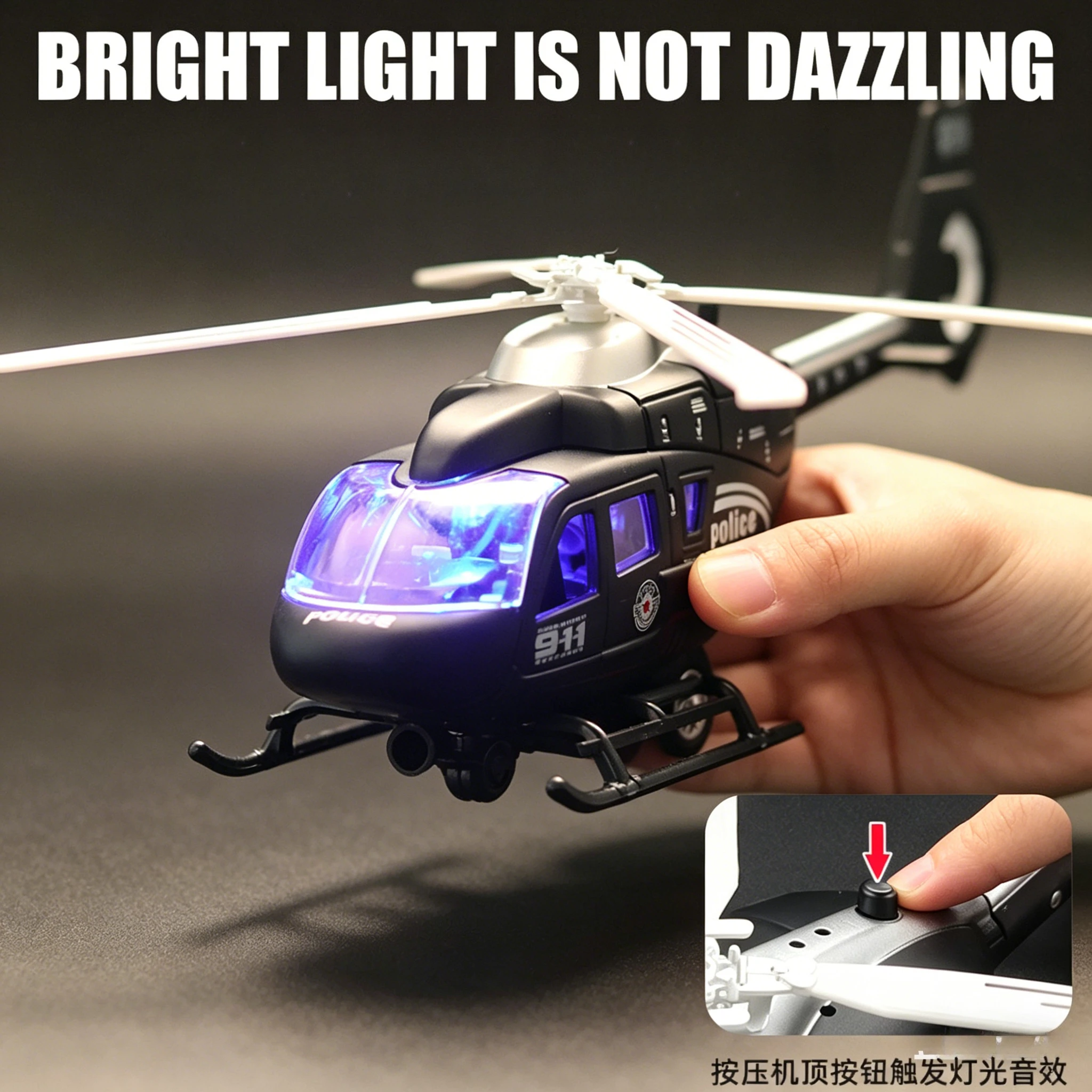 

Military Helicopter Alloy Toy Model with Retroactive Motion, Sound & Light Effects - Ideal for Kids' Play & Collectio