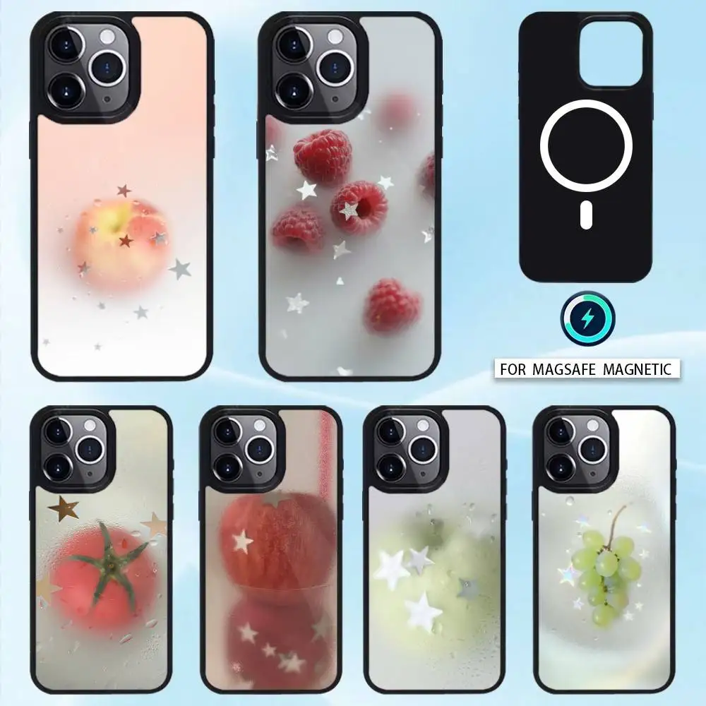 

Starry Matte Fruit Phone Case For iPhone 16,15,14,13,12,Pro,Max For Magsafe Magnetic Wireless Charging