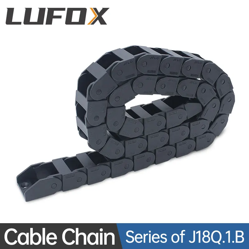 

High quality nylon e-chain J18Q.1.B Bridge type non-open 1m cable tank chain bend radius 28, 38，48,75,100
